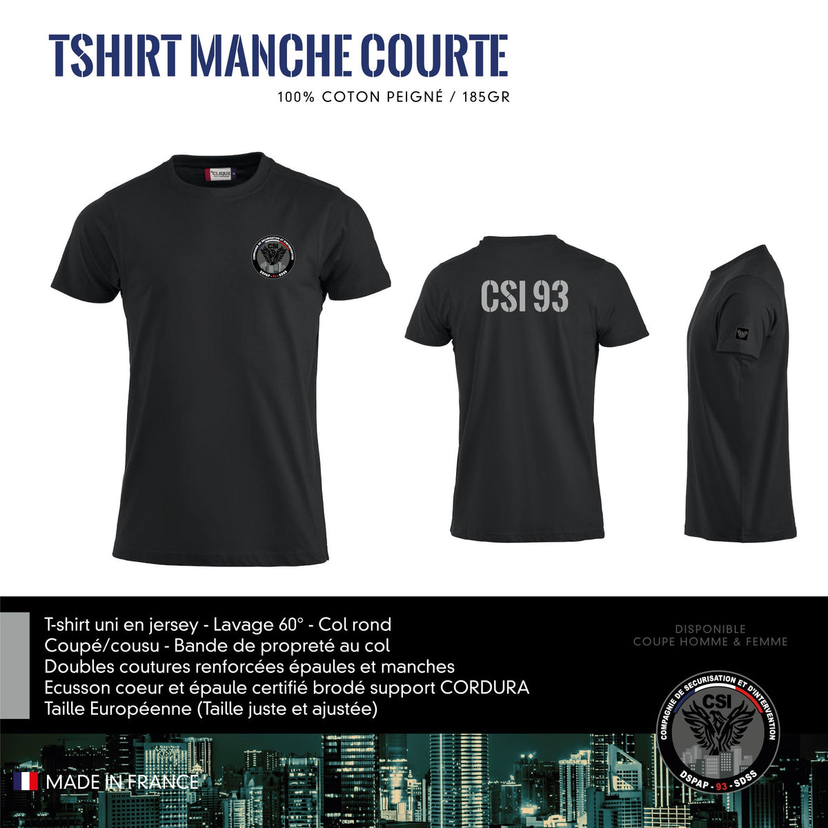 T Shirt Manches Courtes CSI 93 Goodies Cop