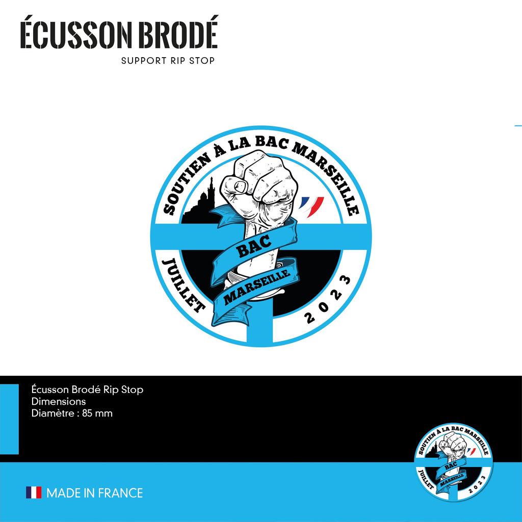 PRÉCOMMANDE - Ecusson Brodé Rip Stop BAC Marseille