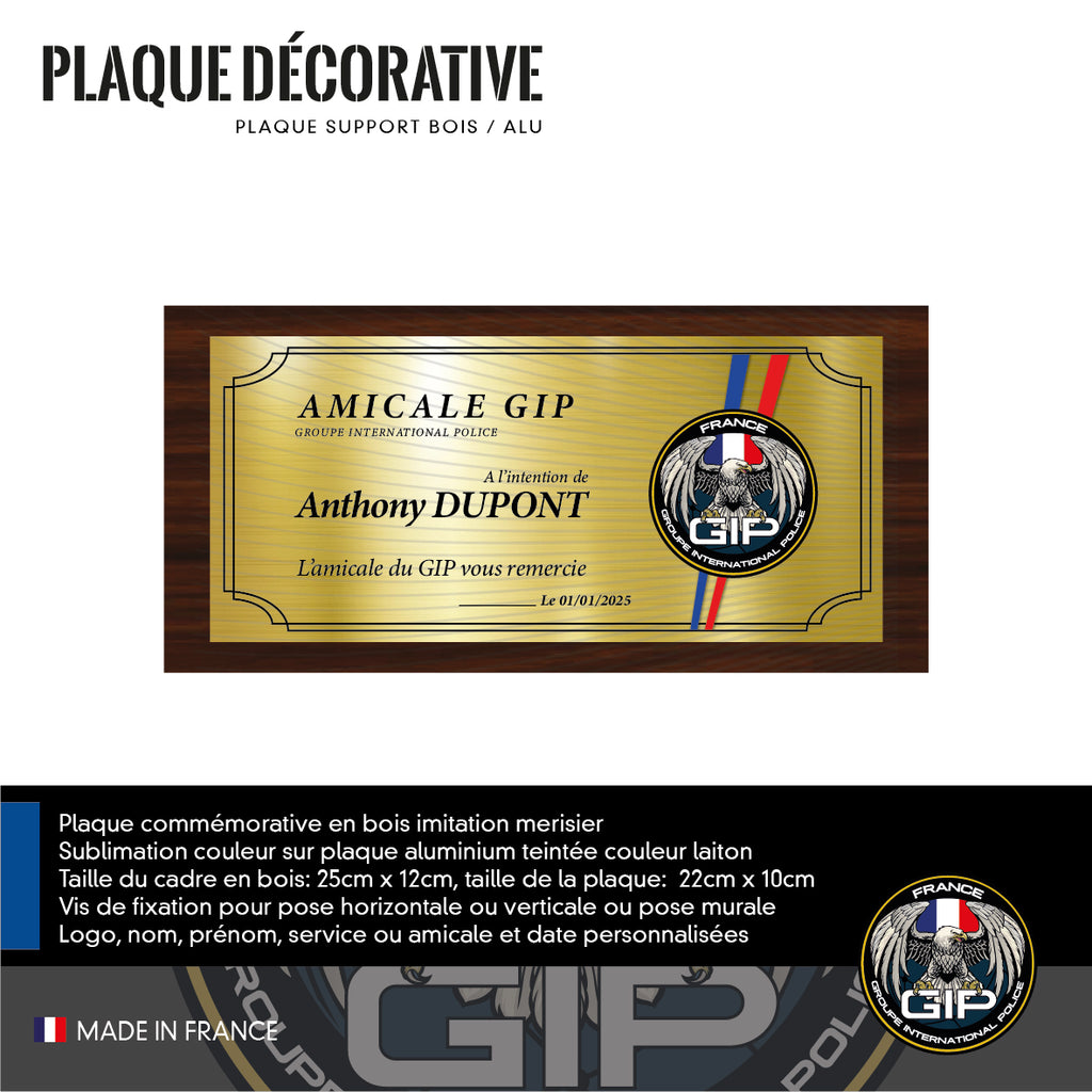 Plaque Décorative Personnalisée GIP