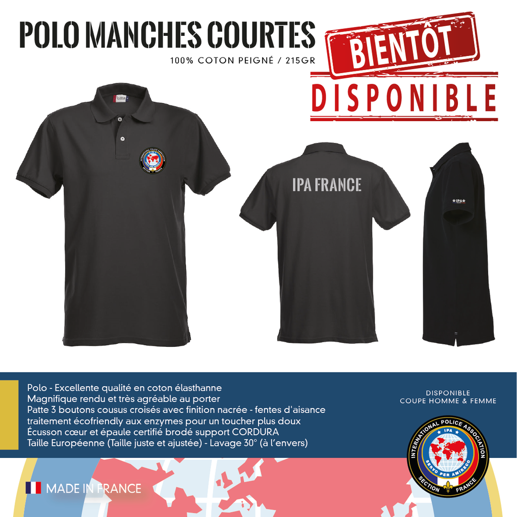 Polo Manches Courtes IPA FRANCE
