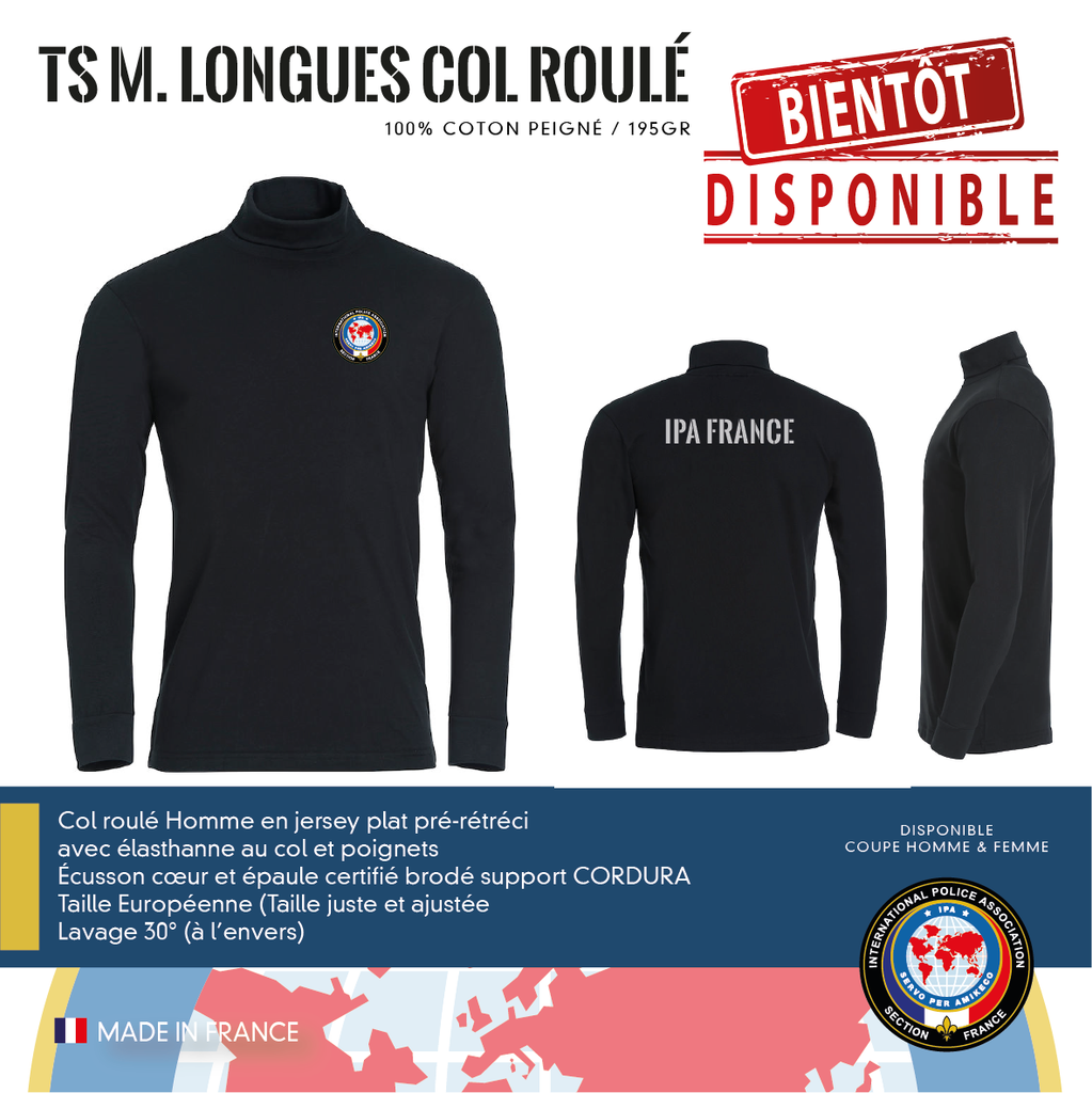 T-Shirt Manches Longues Col Roulé IPA FRANCE