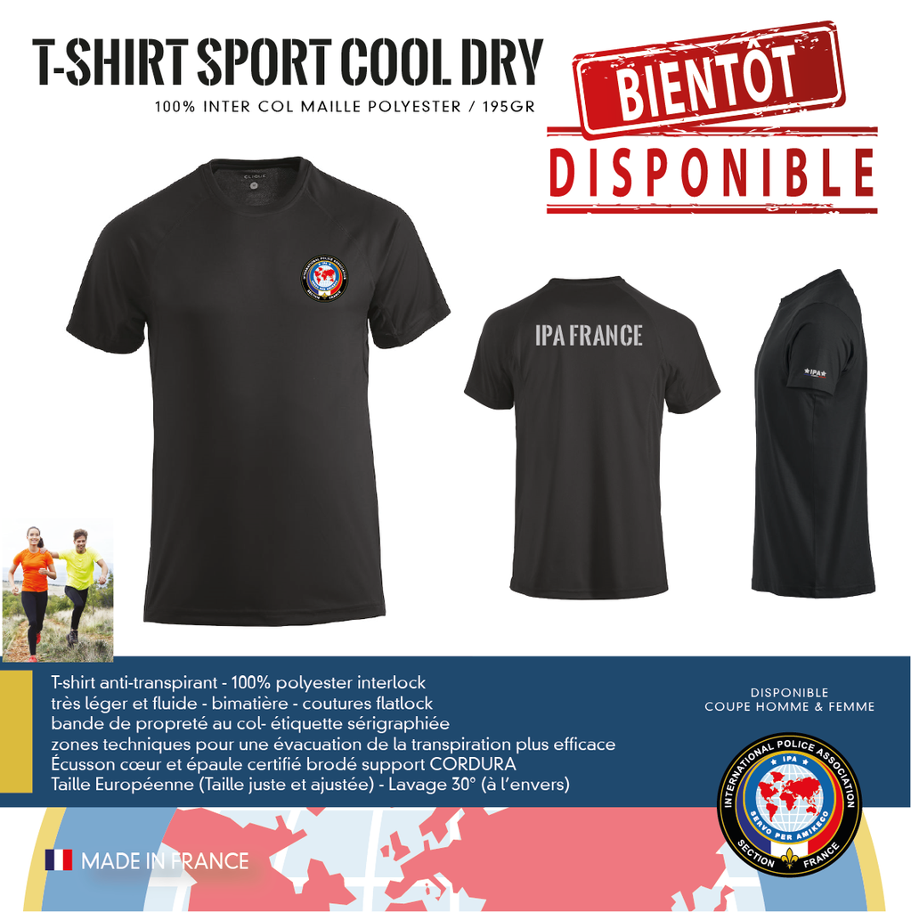 T-Shirt Sport Cool Dry IPA FRANCE
