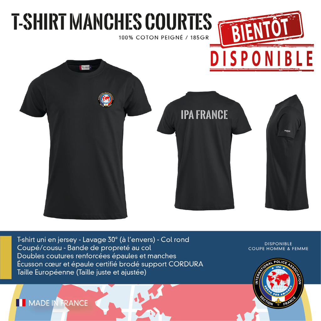T-Shirt Manches Courtes IPA FRANCE