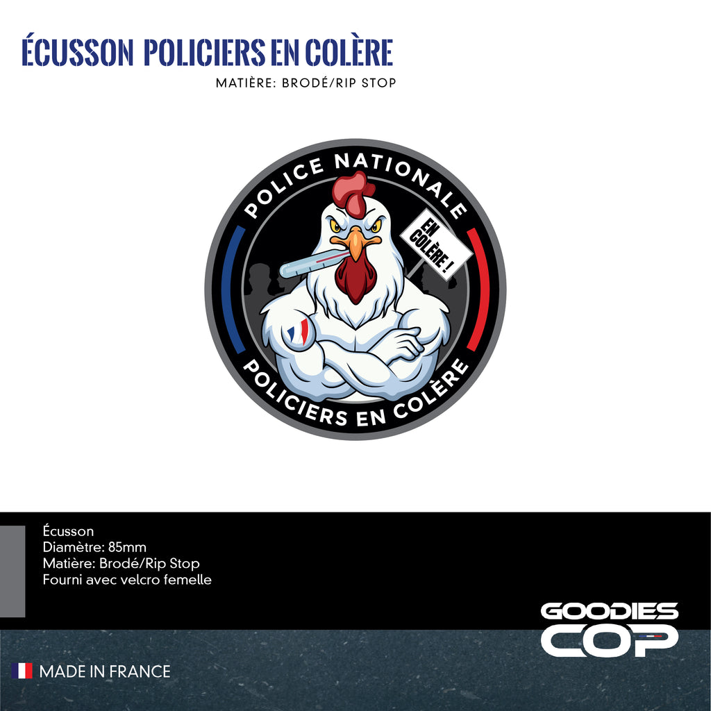 Ecusson Brodé Rip Stop "Policiers en Colère"
