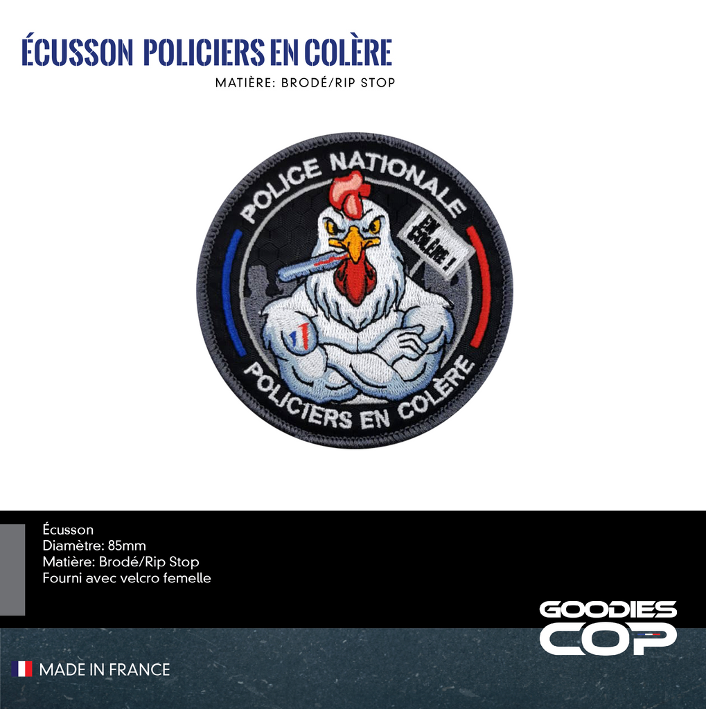 Ecusson Brodé Rip Stop "Policiers en Colère"