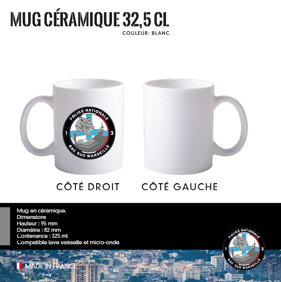 Mug Céramique 32,5 cl Amicale BAC Sud Marseille