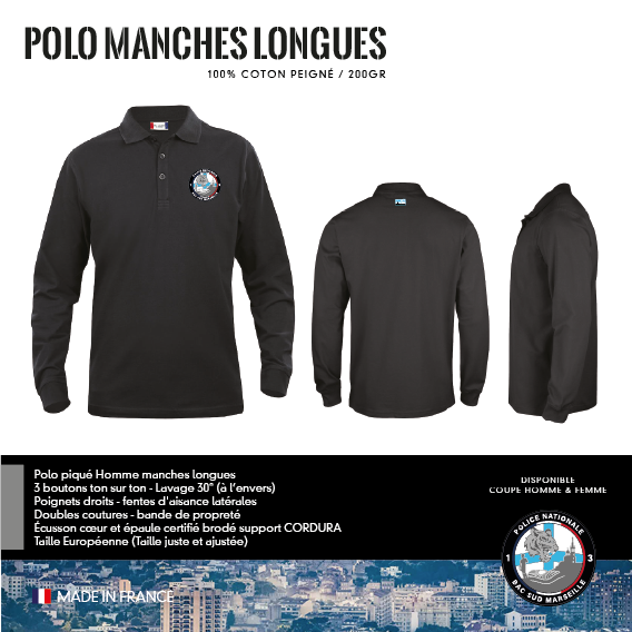 Polo Manches Longues Amicale BAC Sud Marseille