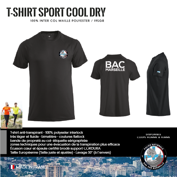T-Shirt Sport Cool Dry Amicale BAC Sud Marseille