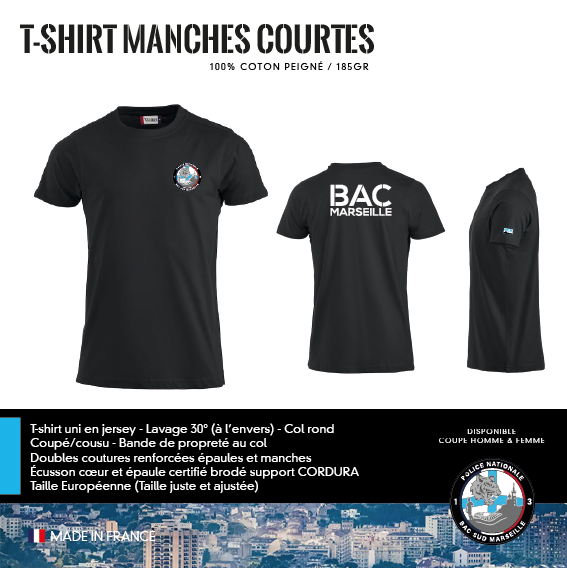 T-Shirt Manches Courtes Amicale BAC Sud Marseille