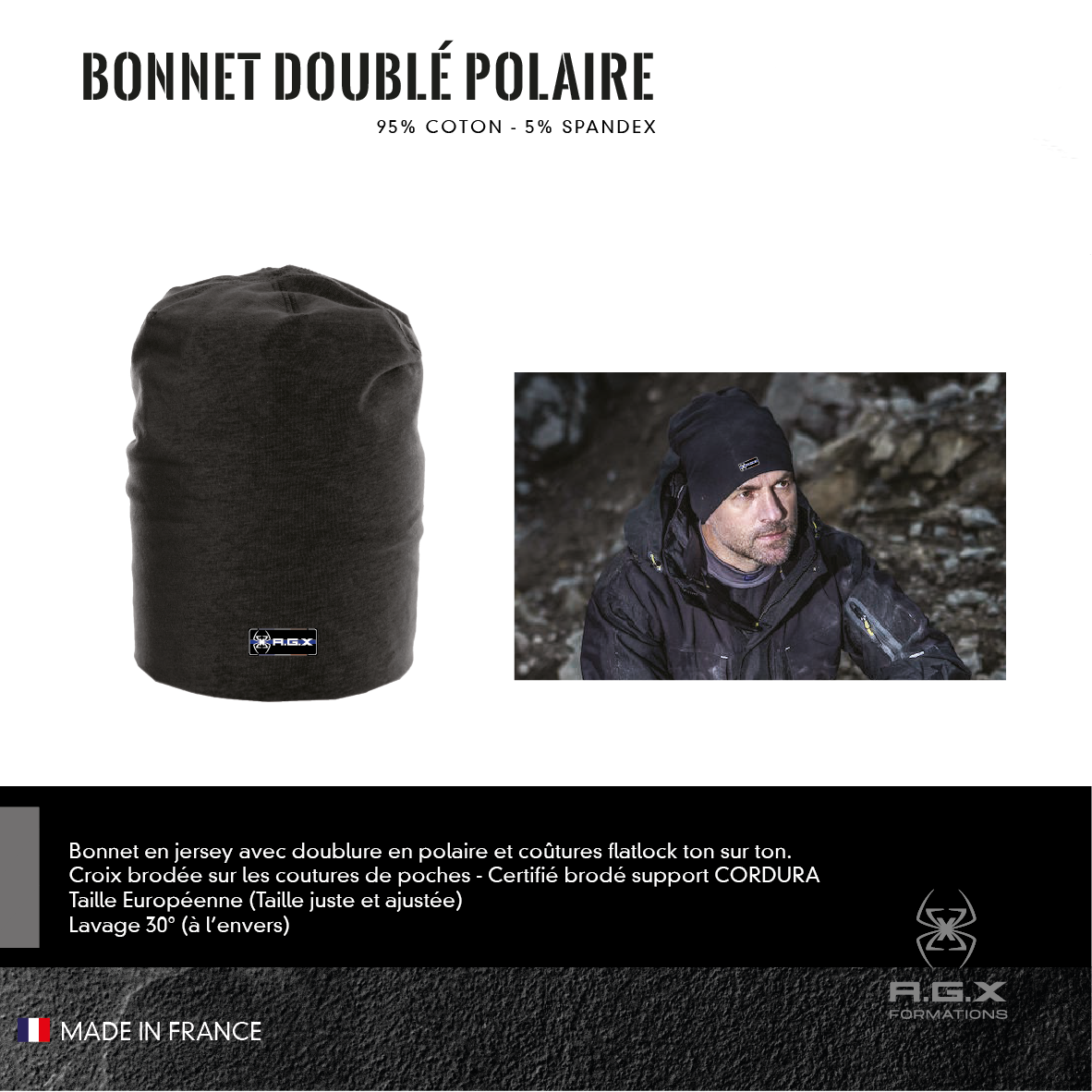 Bonnet Doublé Polaire AGX – Goodies Cop