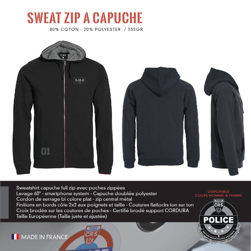 Sweat Zip à Capuche SME CRS1
