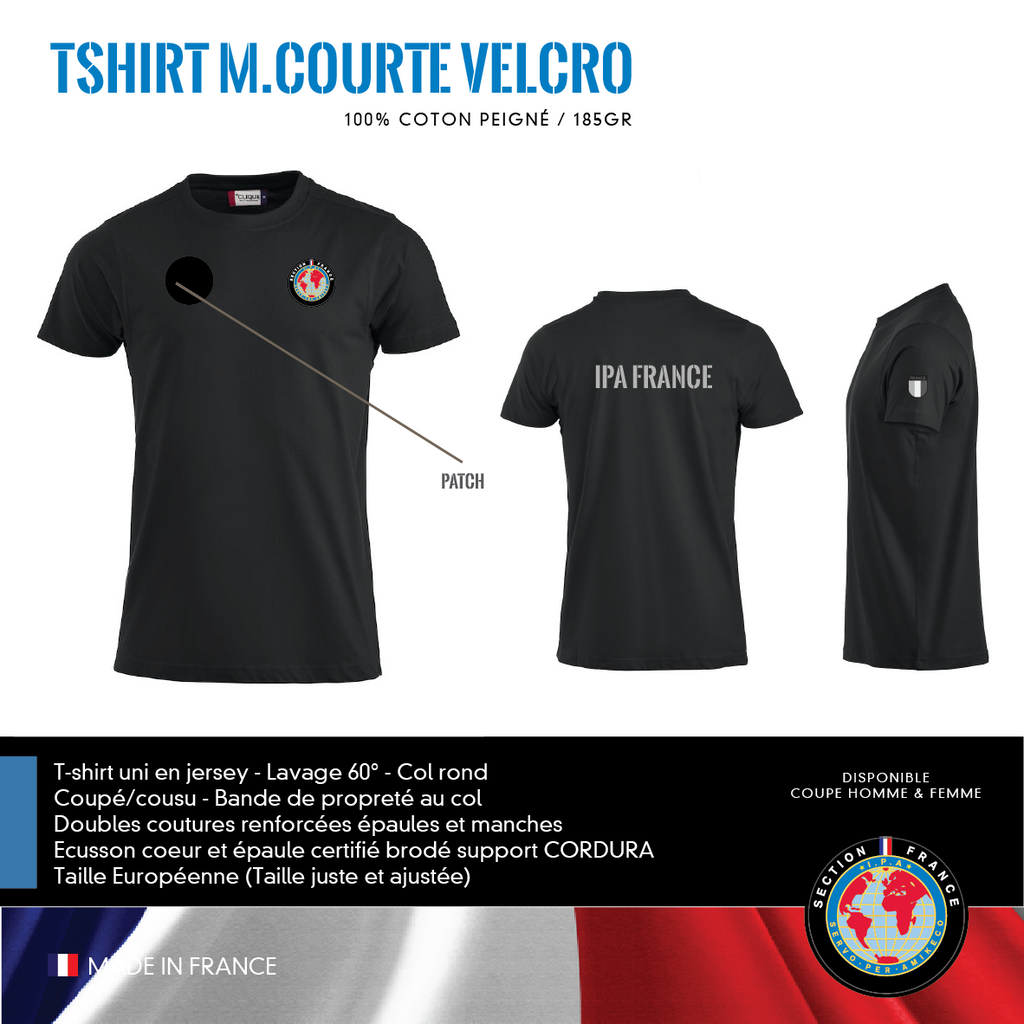 T-Shirt Manches Courtes Velcros IPA FRANCE