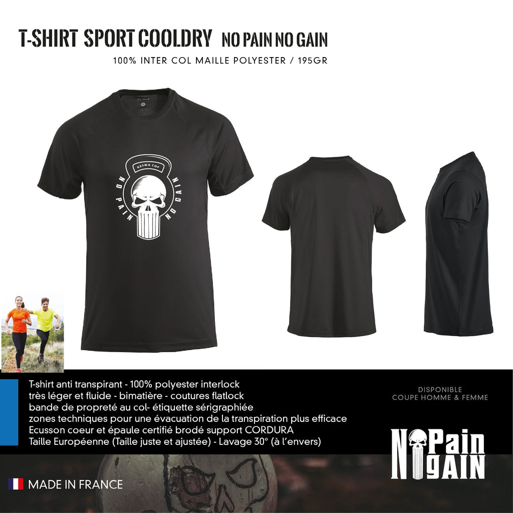 T-Shirt Sport Cool Dry No Pain / No Gain