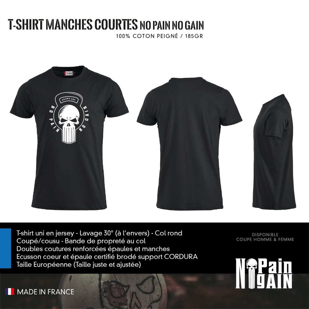 T-Shirt Manches Courtes No Pain : No Gain