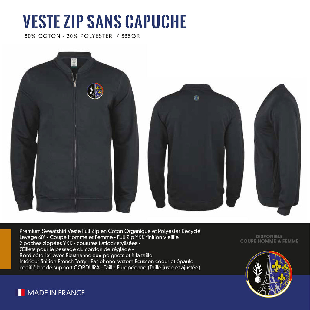 Veste Zip Sans Capuche SR PARIS